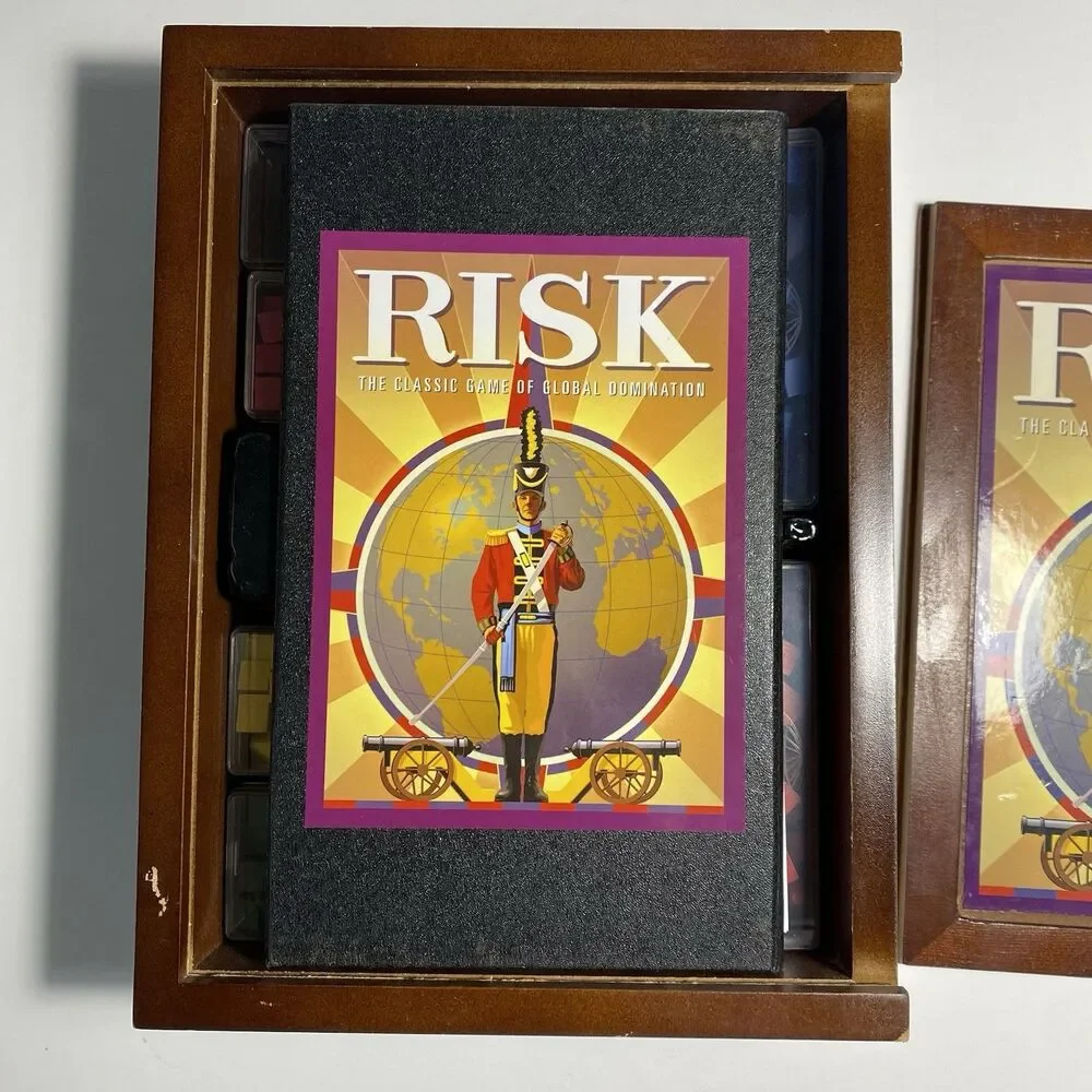 RISK Vintage Collection Wooden Box Bookshelf Edition Hasbro-Parker Bros OPEN BOX